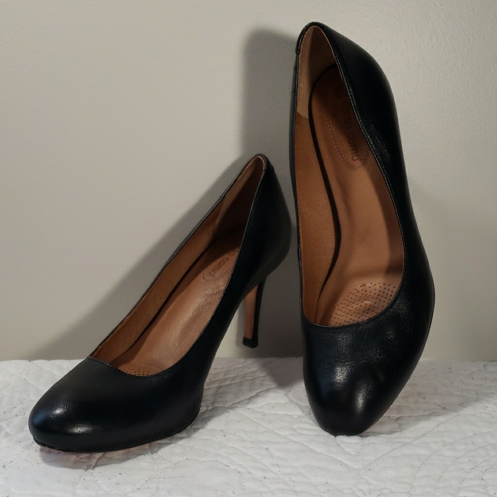 Corso Como Women's Black Genuine Leather Pumps Sz9